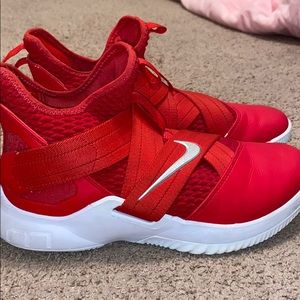 red high top basketball sneakers - lebrons